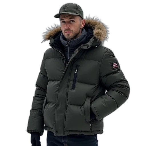 jacket, hat, staff, 3d render transparent PNG cut-out