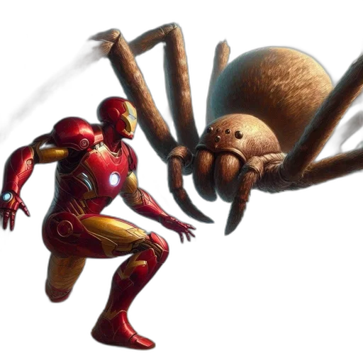 creature, concept art, comic book art, 3d render, iron, man, his, red transparent PNG cut-out