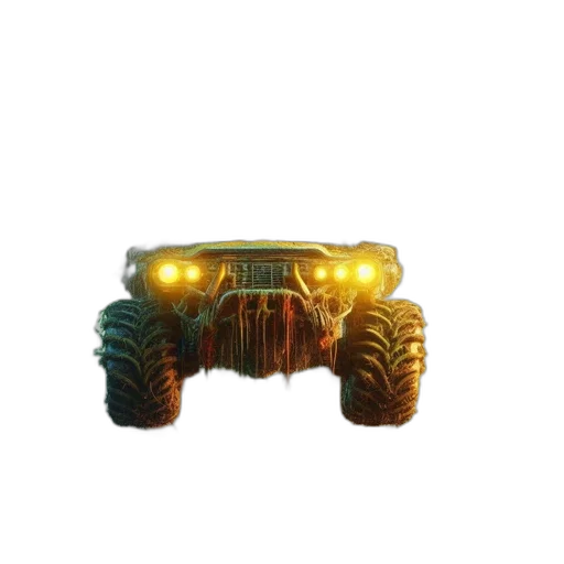 car, robot, weapon, creature, concept art, 3d render, pixel art, cyberpunk transparent PNG cut-out