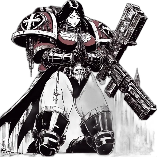 weapon, sword, robot, concept art, fantasy art, comic book art, pixel art, monochrome transparent PNG cut-out