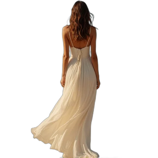 dress, photorealistic, golden, earth tones transparent PNG cut-out