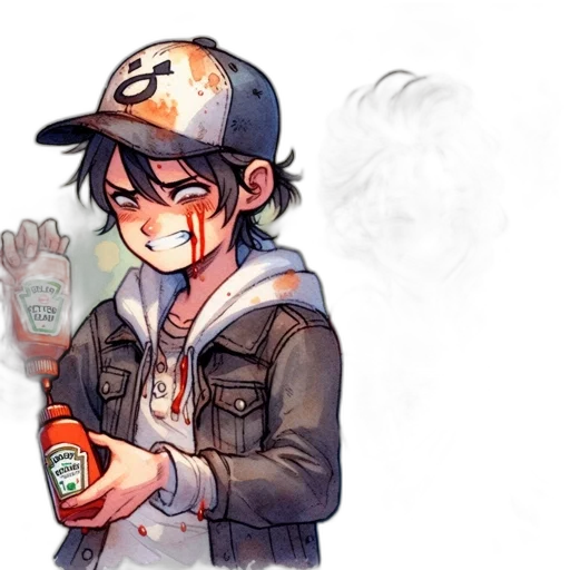 bottle, concept art, watercolor, anime, comic book art, fire, two, animated transparent PNG cut-out
