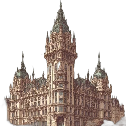 building, crown, staff, furniture, concept art, 3d render, photorealistic, fantasy art transparent PNG cut-out