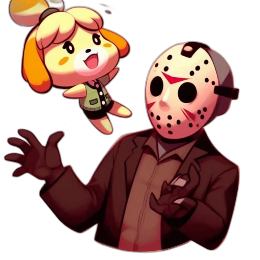 mask, concept art, pixel art, comic book art, cartoon, fire, two, cartoonish transparent PNG cut-out