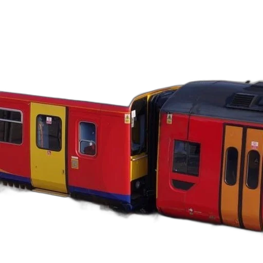 3d render, red, yellow, train, car, station, sign, says transparent PNG cut-out