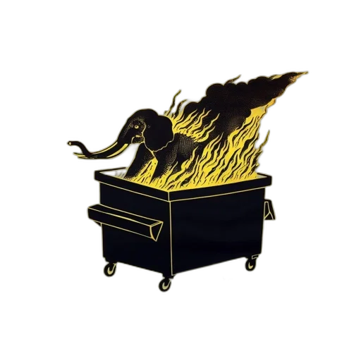 furniture, shoes, concept art, pixel art, 3d render, fire, elephant, illustrated transparent PNG cut-out
