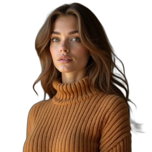 hair, dress, jacket, face, photorealistic, 3d render, earth tones, golden transparent PNG cut-out