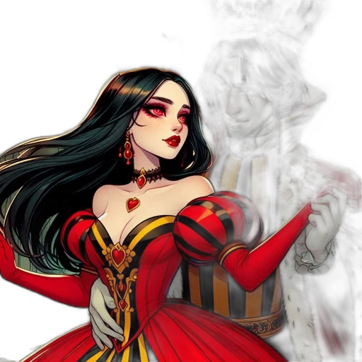 dress, fantasy art, comic book art, concept art, pixel art, fire, red, lavish transparent PNG cut-out