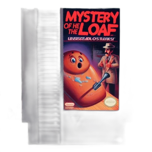 food, nes, game, cartridge, titled, mystery, loaf, featuring transparent PNG cut-out
