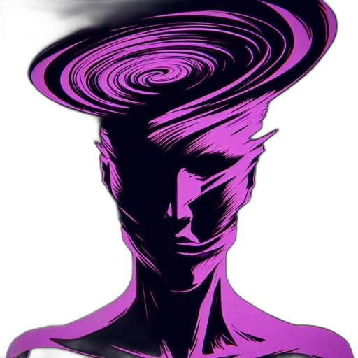mask, hat, hair, face, vaporwave, concept art, comic book art, fantasy art transparent PNG cut-out