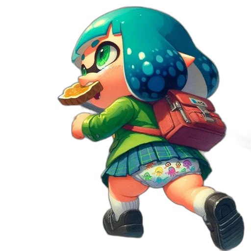 jacket, dress, weapon, creature, concept art, 3d render, watercolor, vaporwave transparent PNG cut-out