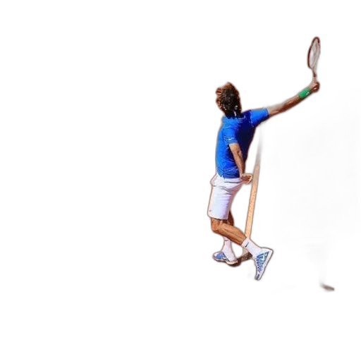 staff, pixel art, 3d render, photorealistic, concept art, blue, tennis, player transparent PNG cut-out
