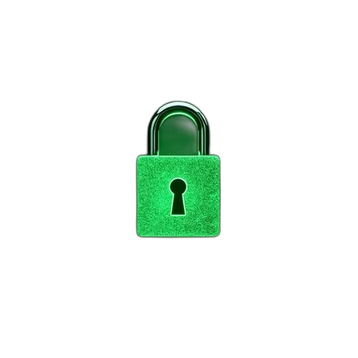 green, security, app, word, lock transparent PNG cut-out