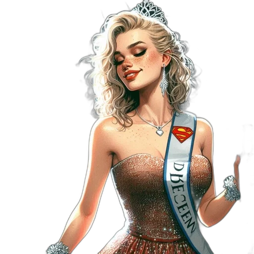 crown, dress, concept art, comic book art, photorealistic, fantasy art, woman, blonde transparent PNG cut-out