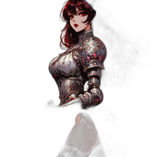 dress, robot, fantasy art, concept art, comic book art, pixel art, red, dark transparent PNG cut-out