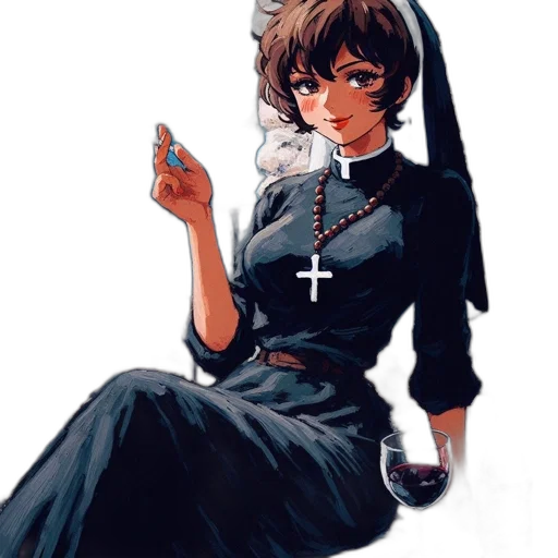 dress, staff, weapon, pixel art, anime, concept art, comic book art, monochrome transparent PNG cut-out