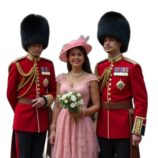 crown, hat, dress, umbrella, photorealistic, britain, royal, family transparent PNG cut-out