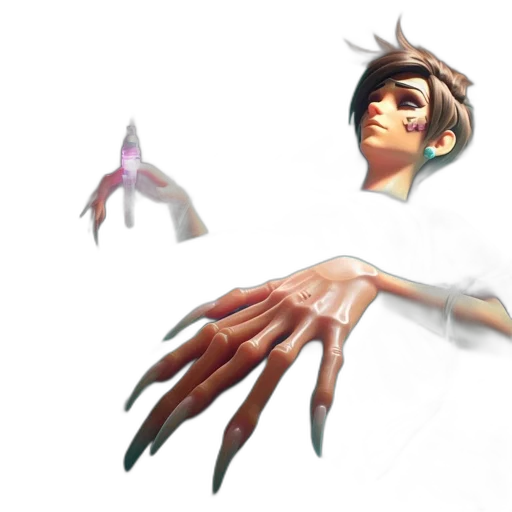 weapon, creature, staff, robot, concept art, 3d render, fantasy art, vaporwave transparent PNG cut-out