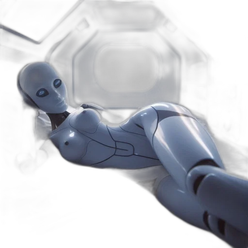 robot, concept art, 3d render, cyberpunk, photorealistic, outer space, futuristic, bedroom transparent PNG cut-out