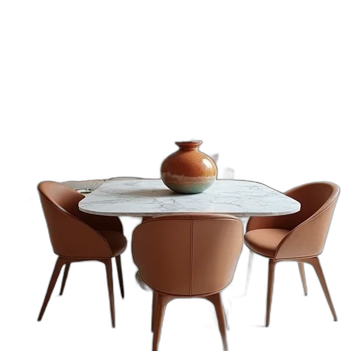 furniture, 3d render, photorealistic, earth tones, dark, pastel, modern, dining transparent PNG cut-out