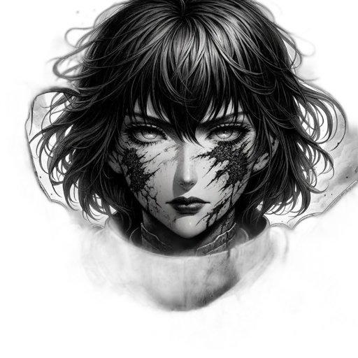 face, mask, creature, hair, fantasy art, photorealistic, comic book art, cyberpunk transparent PNG cut-out