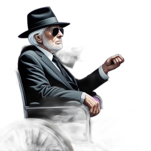 concept art, pixel art, photorealistic, comic book art, elderly, man, holding, sniper transparent PNG cut-out