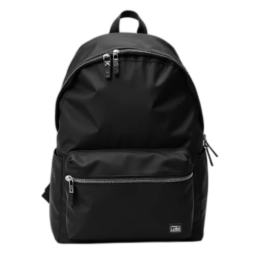 jacket, 3d render, black, backpack, zipper, closure, multiple, compartments transparent PNG cut-out