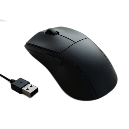 weapon, 3d render, black, computer, mouse, small, usb, connector transparent PNG cut-out