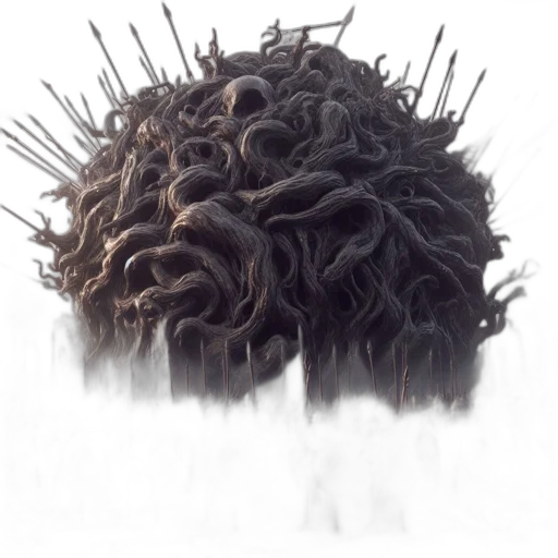 hair, crown, hat, staff, 3d render, concept art, photorealistic, immense transparent PNG cut-out