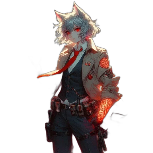 staff, jacket, weapon, mask, concept art, cyberpunk, fantasy art, pixel art transparent PNG cut-out