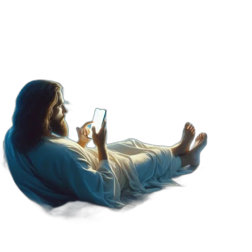 photorealistic, concept art, 3d render, vaporwave, man, long, hair, beard transparent PNG cut-out
