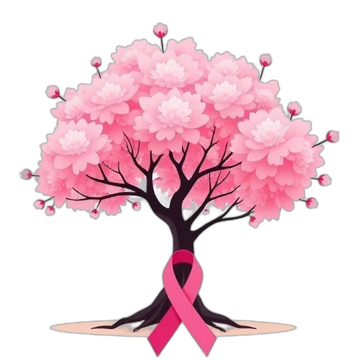 tree, pixel art, concept art, stylized, illustration, cherry, blossom, pink transparent PNG cut-out