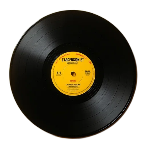 weapon, vinyl, record, yellow, label, featuring, text, ascension transparent PNG cut-out