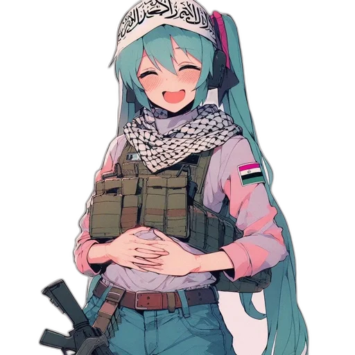 weapon, jacket, robot, dress, anime, pixel art, cyberpunk, vaporwave transparent PNG cut-out
