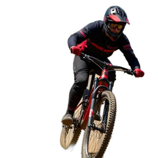 person, riding, mountain, bike, down, dirt, trail, steep transparent PNG cut-out
