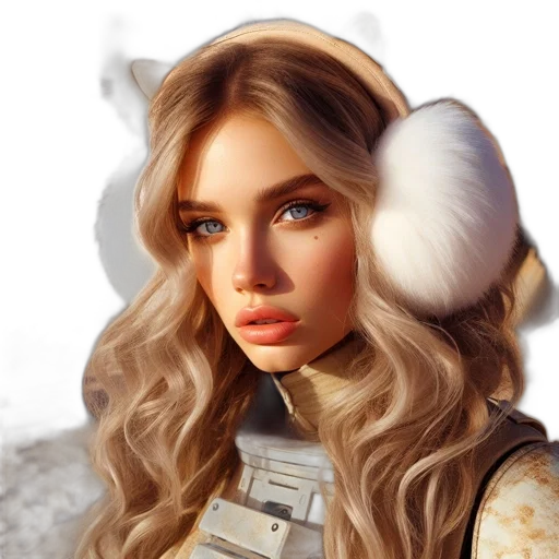 face, hair, hat, robot, photorealistic, fantasy art, concept art, oil painting transparent PNG cut-out