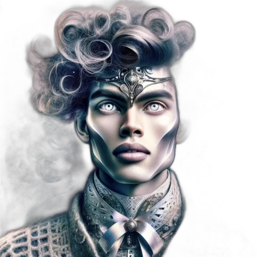 mask, face, crown, jewelry, fantasy art, photorealistic, concept art, cyberpunk transparent PNG cut-out