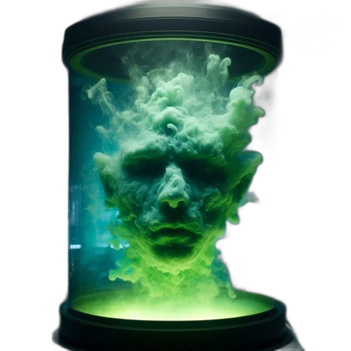 mask, face, creature, bottle, concept art, 3d render, fantasy art, photorealistic transparent PNG cut-out