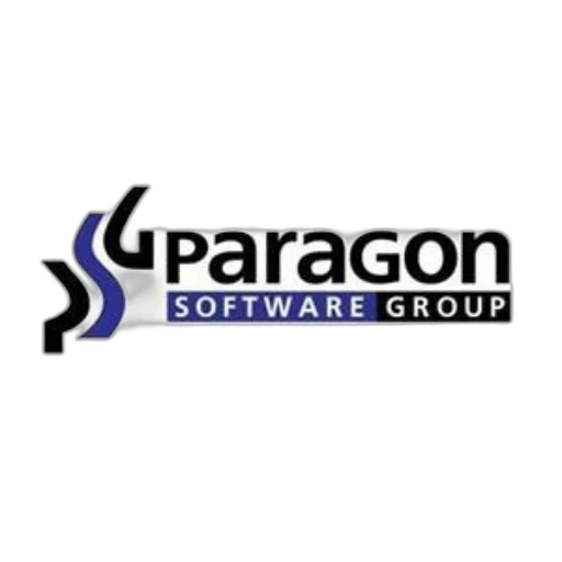 paragon, software, group, logo, featuring, stylized, blue, black transparent PNG cut-out