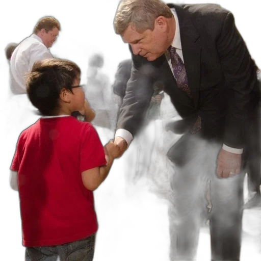 staff, man, suit, shaking, hands, young, boy, red transparent PNG cut-out