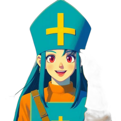 staff, face, crown, weapon, anime, fantasy art, concept art, pixel art transparent PNG cut-out
