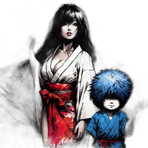 concept art, comic book art, photorealistic, fantasy art, blue, red, dark, monochrome transparent PNG cut-out