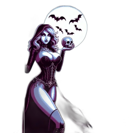 dress, mask, concept art, comic book art, fantasy art, pixel art, outer space, dark transparent PNG cut-out
