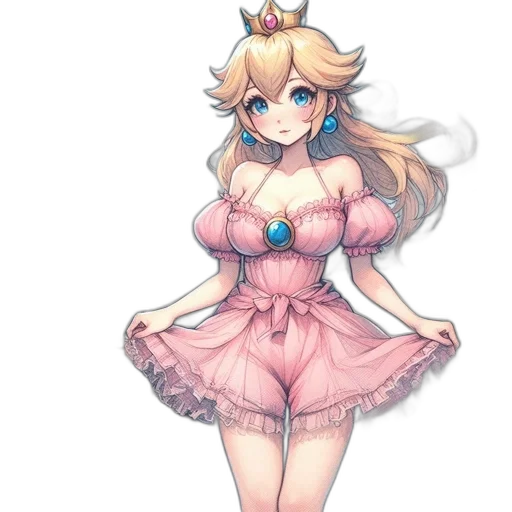 dress, crown, staff, pixel art, concept art, anime, fantasy art, pastel transparent PNG cut-out