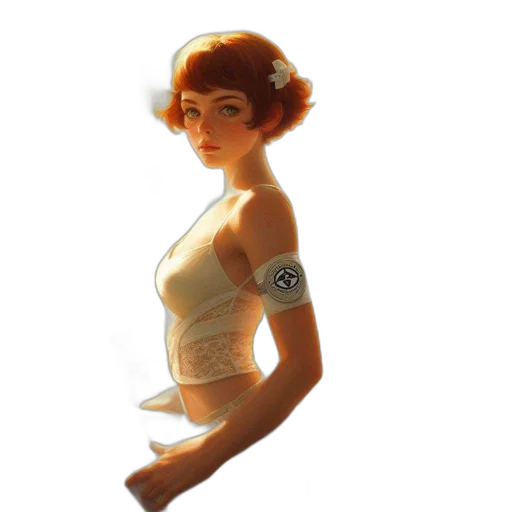 dress, staff, robot, concept art, comic book art, pixel art, fantasy art, young transparent PNG cut-out