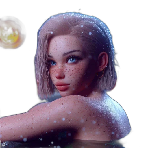 jewelry, robot, 3d render, concept art, photorealistic, fantasy art, underwater, snow transparent PNG cut-out