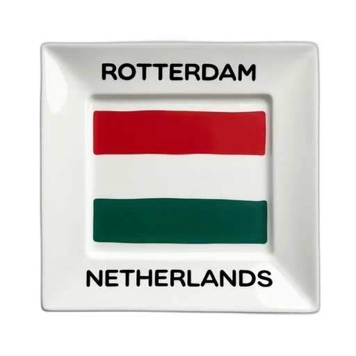white, rectangular, plate, black, border, words, rotterdam, netherlands transparent PNG cut-out