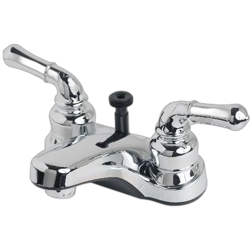 jewelry, weapon, chrome-finished, bathroom, faucet, two, handles, central transparent PNG cut-out