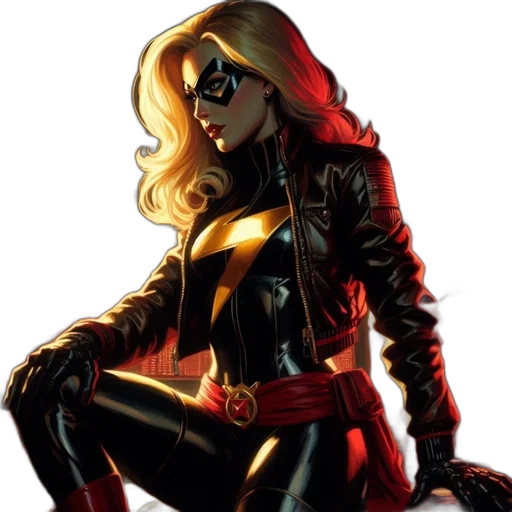 jacket, comic book art, concept art, red, blonde-haired, superhero, possibly, marvel transparent PNG cut-out