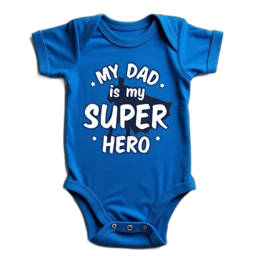 blue, baby, onesie, graphic, design, reads, dad, super transparent PNG cut-out